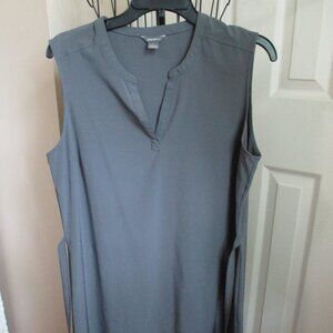 Solid Gray Grey Ladies Sleeveless  Eddie Bauer Dress Shift Large